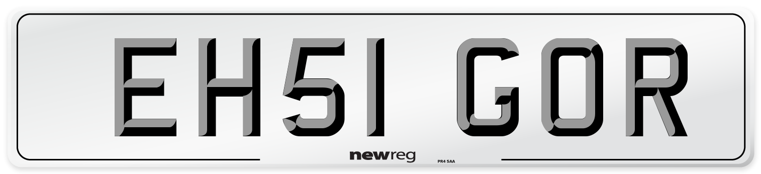 EH51 GOR Number Plate from New Reg